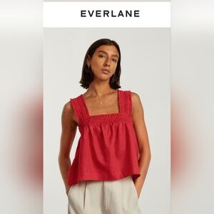 Everlane Smocked Linen Cami